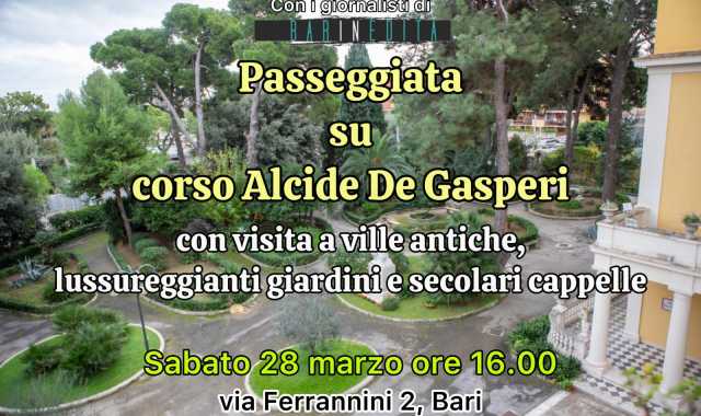 Passeggiata su corso Alcide De Gasperi con visita a ville antiche, lussureggianti giardini e secolari cappelle
